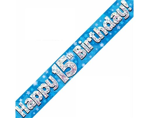 9FT 15TH BIRTHDAY BLUE BANNER