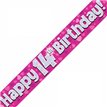 9FT 14TH BIRTHDAY PINK BANNER