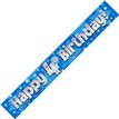 9FT 4TH BIRTHDAY BLUE HOLOGRAPHIC BANNER
