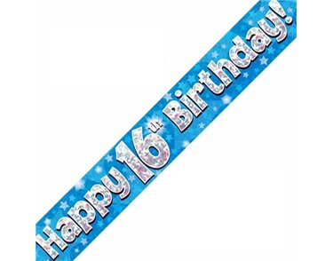 9FT 16TH BIRTHDAY BLUE BANNER