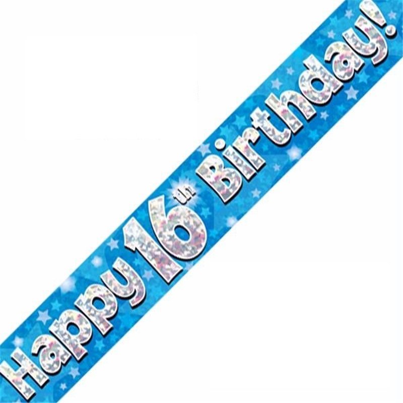 9FT 16TH BIRTHDAY BLUE BANNER