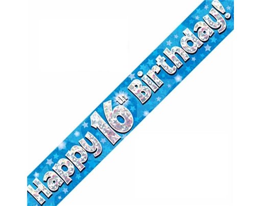 9FT 16TH BIRTHDAY BLUE BANNER