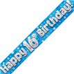 9FT 16TH BIRTHDAY BLUE BANNER