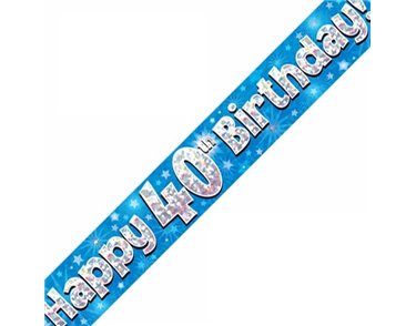 9FT 40TH BIRTHDAY BLUE BANNER
