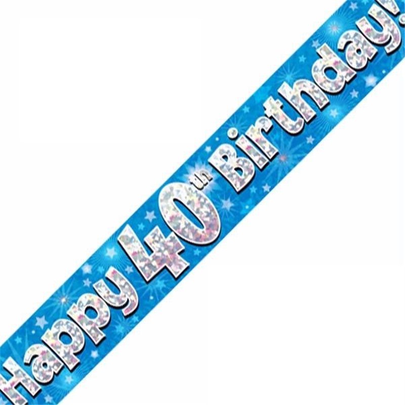 9FT 40TH BIRTHDAY BLUE BANNER