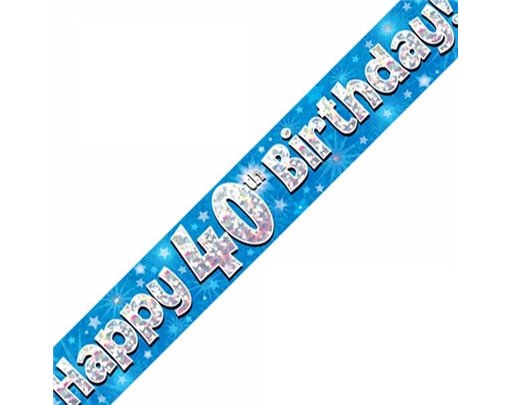 9FT 40TH BIRTHDAY BLUE BANNER