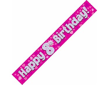 9FT PINK HOLO. 8TH B/DAY BANNER