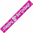 9FT PINK HOLO. 8TH B/DAY BANNER