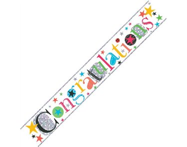 CONGRATULATIONS 9FT FOIL BANNER