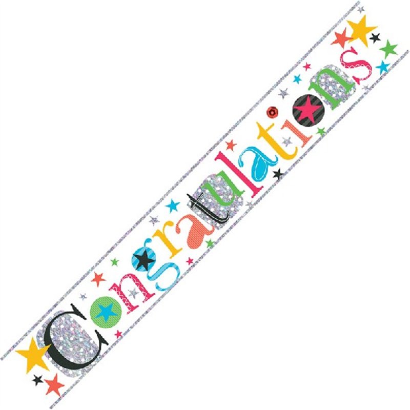 CONGRATULATIONS 9FT FOIL BANNER