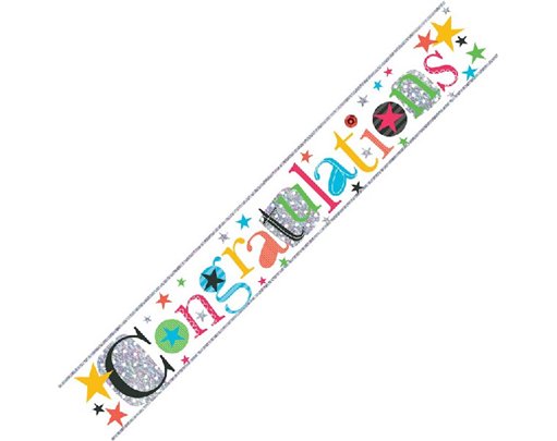 CONGRATULATIONS 9FT FOIL BANNER