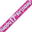 9FT 17TH BIRTHDAY PINK BANNER