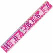 12FT 1ST B/DAY PINK PRISMATIC BANNER