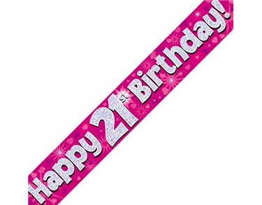 9FT 21ST BIRTHDAY PINK BANNER