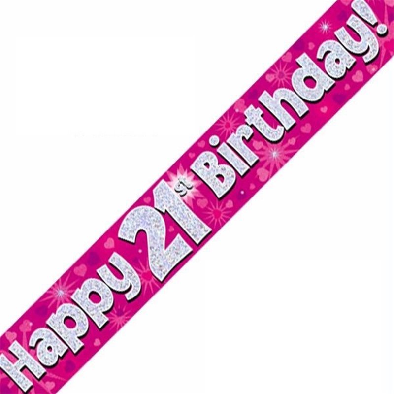 9FT 21ST BIRTHDAY PINK BANNER