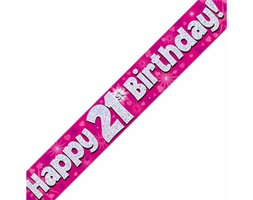 9FT 21ST BIRTHDAY PINK BANNER