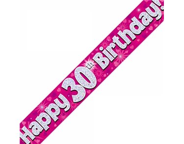 9FT 30TH BIRTHDAY PINK BANNER