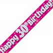 9FT 30TH BIRTHDAY PINK BANNER