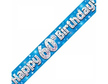 9FT 60TH BIRTHDAY BLUE BANNER