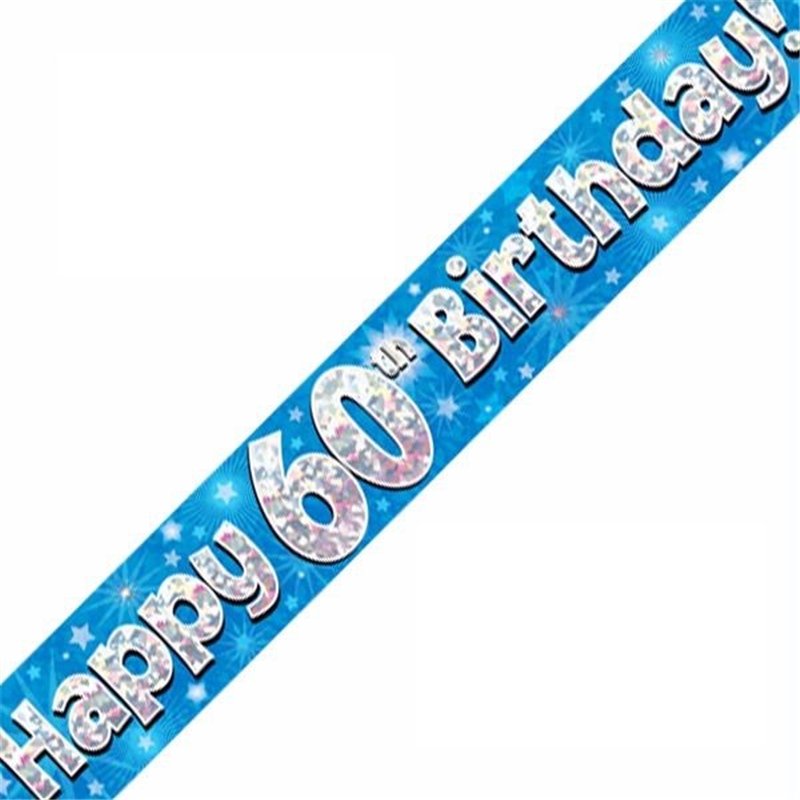 9FT 60TH BIRTHDAY BLUE BANNER