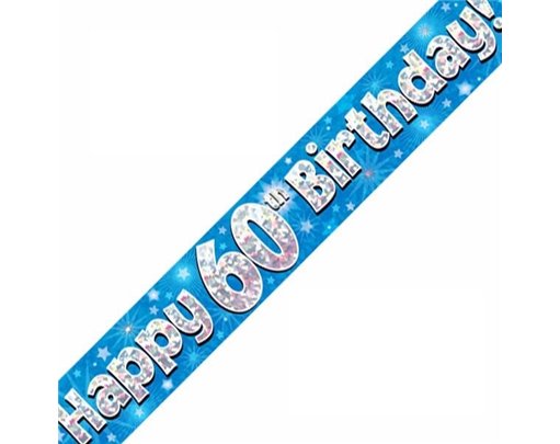 9FT 60TH BIRTHDAY BLUE BANNER