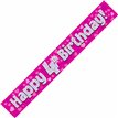 9FT PINK HOLO. 4TH B/DAY BANNER