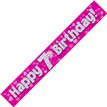 9FT PINK HOLO. 7TH B/DAY BANNER