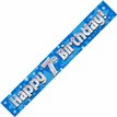 9FT 7TH BIRTHDAY BLUE HOLOGRAPHIC BANNER