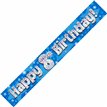 9FT 8TH BIRTHDAY BLUE HOLOGRAPHIC BANNER