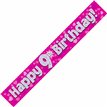 9FT PINK HOLO. 9TH B/DAY BANNER