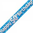 9FT 50TH BIRTHDAY BLUE BANNER