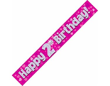 9FT PINK HOLO. 2ND B/DAY BANNER