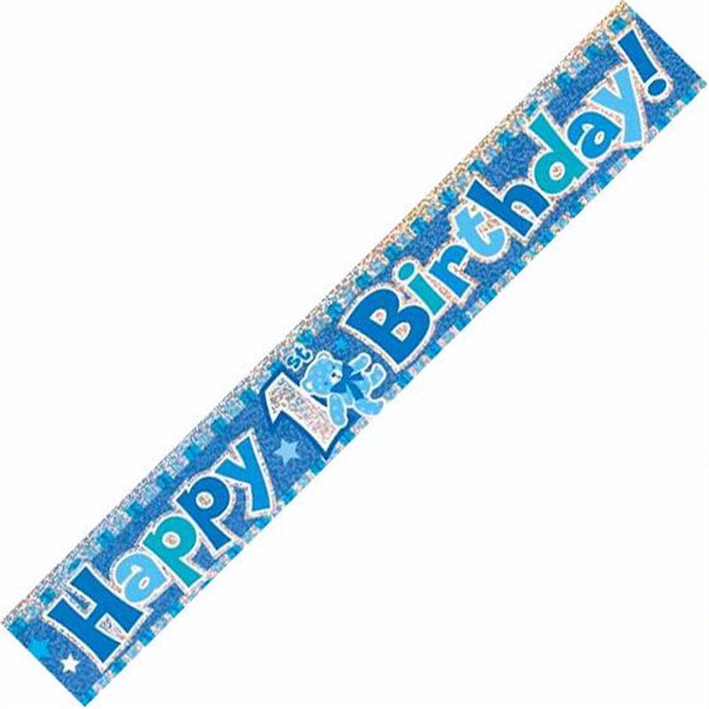 12FT 1ST B/DAY BLUE PRISMATIC BANNER