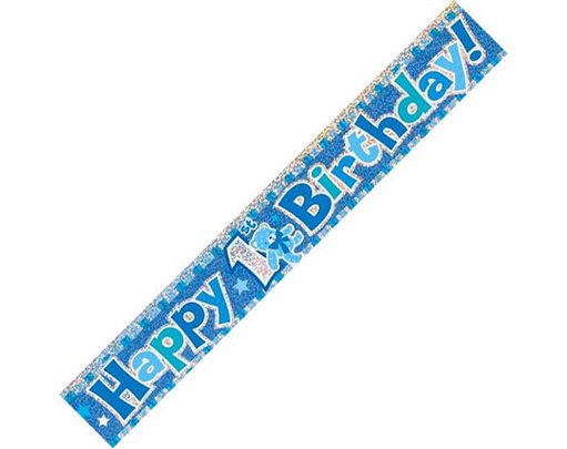 12FT 1ST B/DAY BLUE PRISMATIC BANNER