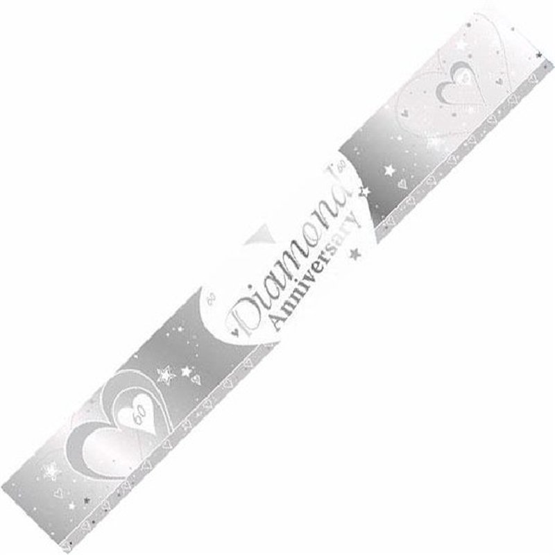 DIAMOND ANNI 9FT FOIL BANNER