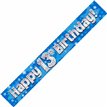 9FT 13TH BIRTHDAY BLUE HOLOGRAPHIC BANNER