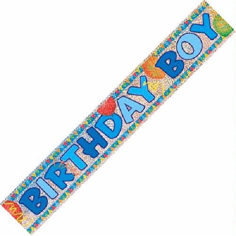 12FT B/DAY BOY PRISMATIC BANNER