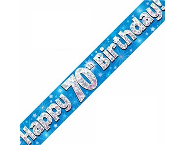 9FT 70TH BIRTHDAY BLUE BANNER