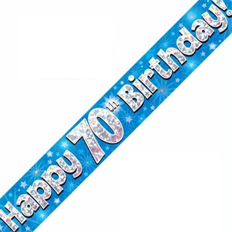9FT 70TH BIRTHDAY BLUE BANNER