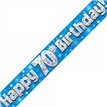 9FT 70TH BIRTHDAY BLUE BANNER