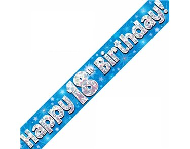 9FT 18TH BIRTHDAY BLUE BANNER