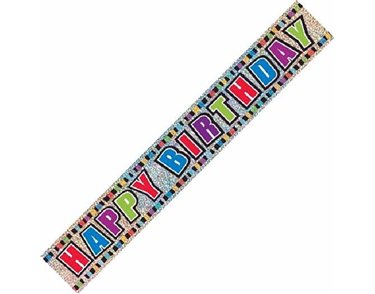 12FT B/DAY COLOURS PRISMATIC BANNER