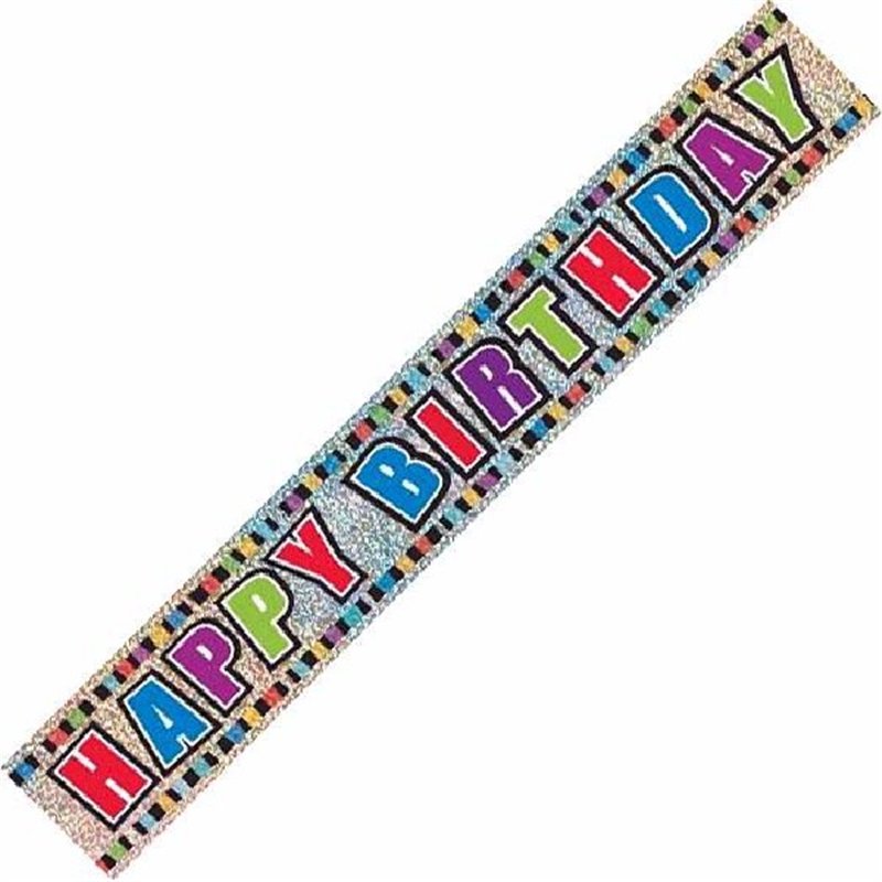 12FT B/DAY COLOURS PRISMATIC BANNER