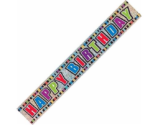 12FT B/DAY COLOURS PRISMATIC BANNER