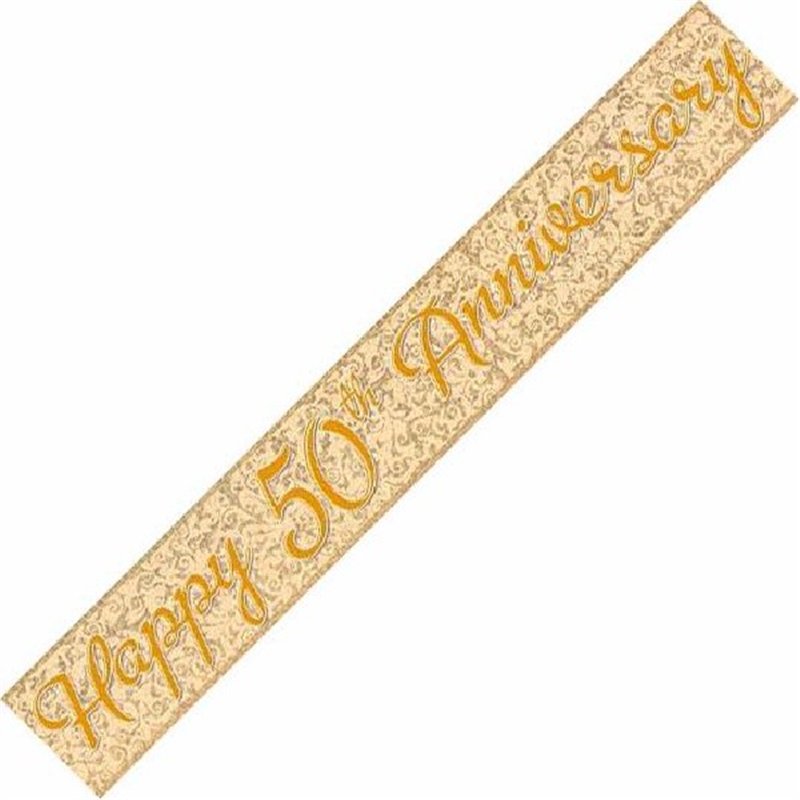 12FT GOLDEN ANNI. PRISMATIC BANNER