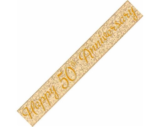 12FT GOLDEN ANNI. PRISMATIC BANNER