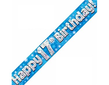 9FT 17TH BIRTHDAY BLUE BANNER