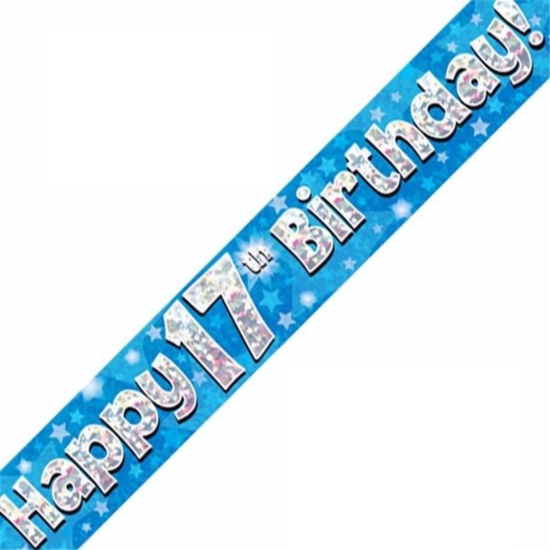 9FT 17TH BIRTHDAY BLUE BANNER
