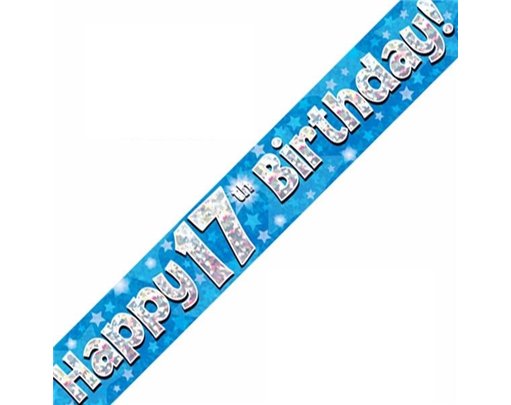 9FT 17TH BIRTHDAY BLUE BANNER