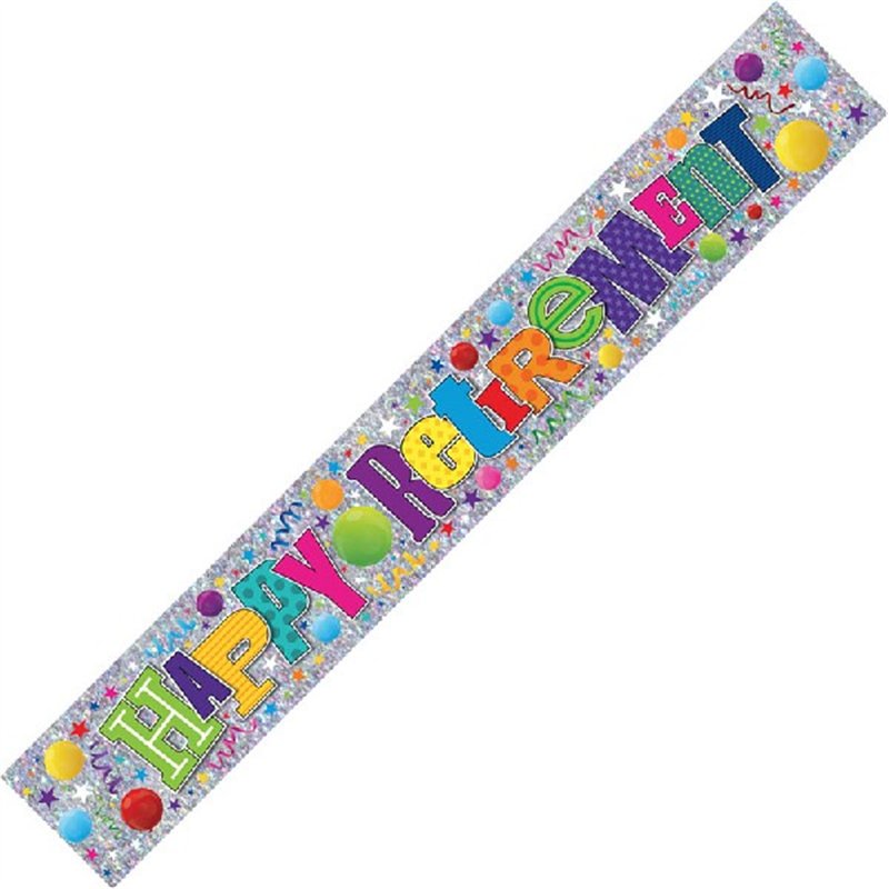 RETIREMENT 9FT FOIL BANNER